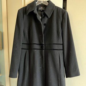 Black wool blend pea coat